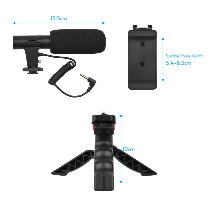 Ay-49 Vlogger Video Making Kits Vlog Microphone Led Fill Light Mini Tripod Mobile Holder