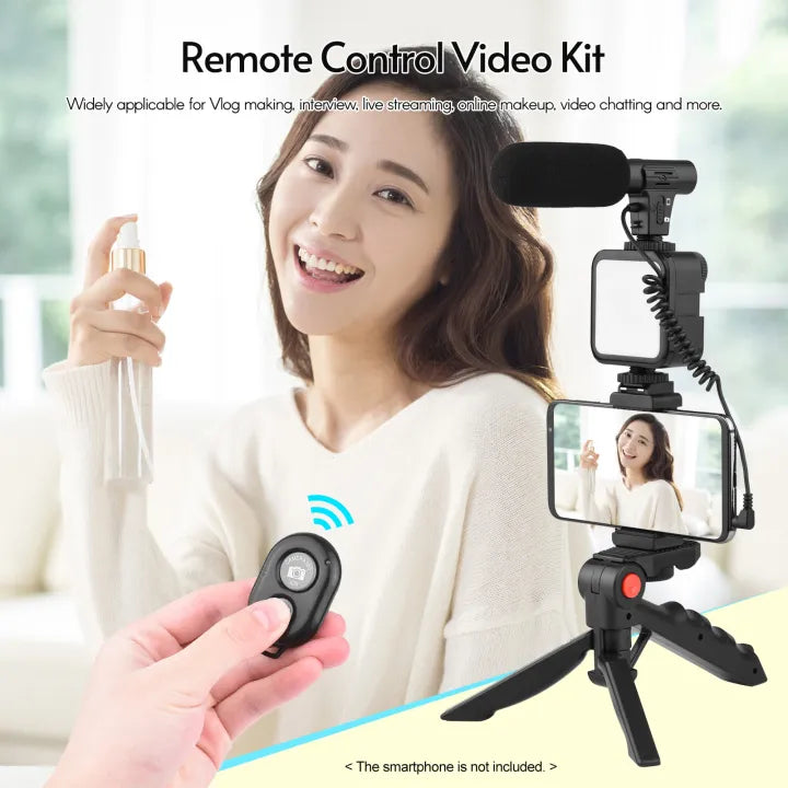 Ay-49 Vlogger Video Making Kits Vlog Microphone Led Fill Light Mini Tripod Mobile Holder