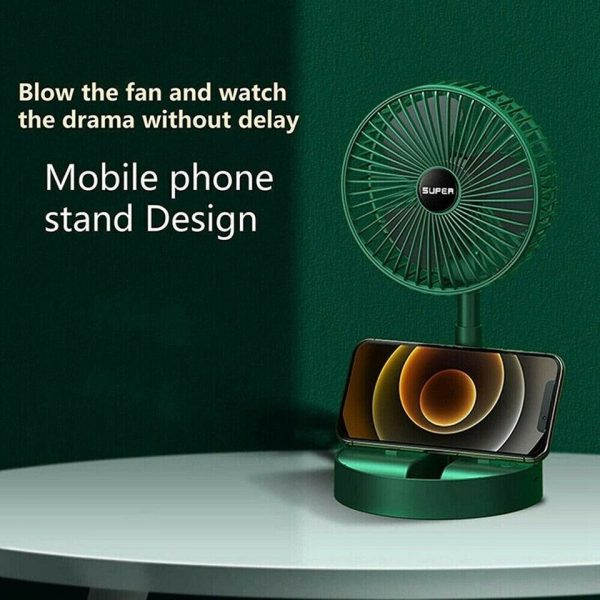 Telescopic Folding Fan, Mini Electric Desktop Fan, Portable Summer Rechargeable Fan, Multifunctional Adjustable Table Fan, Silent Table Top Personal Fan, Super Mobile Stand Folding Fan