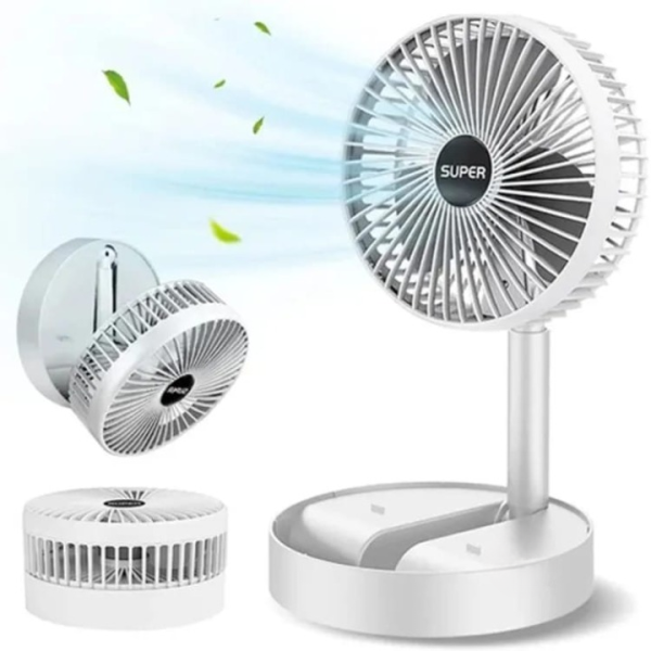 Telescopic Folding Fan, Mini Electric Desktop Fan, Portable Summer Rechargeable Fan, Multifunctional Adjustable Table Fan, Silent Table Top Personal Fan, Super Mobile Stand Folding Fan