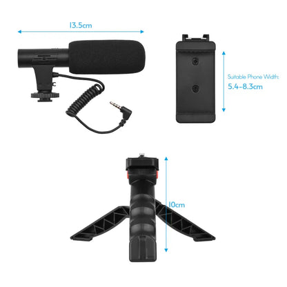 Ay-49 Vlogger Video Making Kits Vlog Microphone Led Fill Light Mini Tripod Mobile Holder