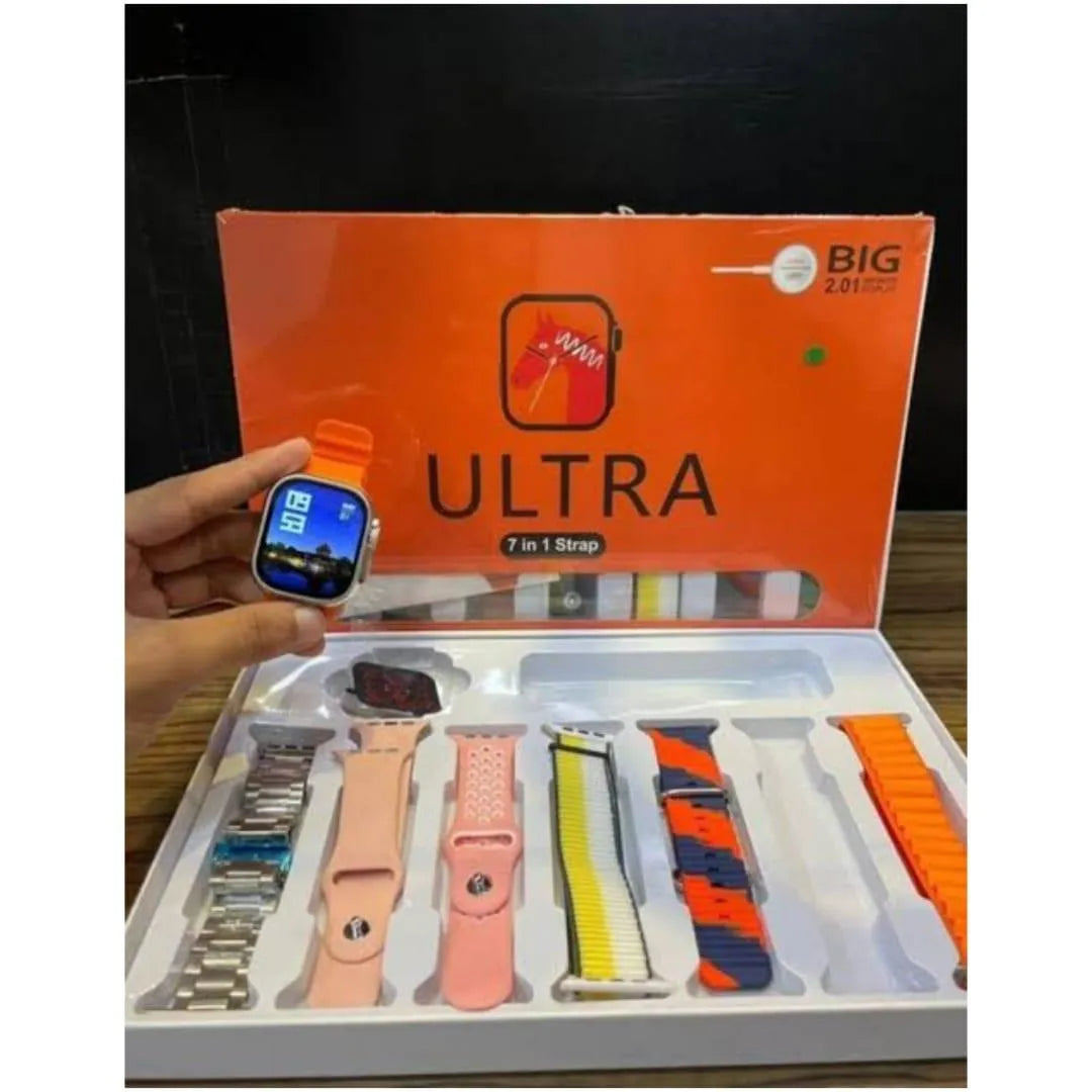 Ultra Smartwatch Bundle Large Display with Multi-Color Strap Set