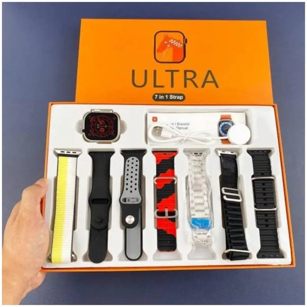 Ultra Smartwatch Bundle Large Display with Multi-Color Strap Set