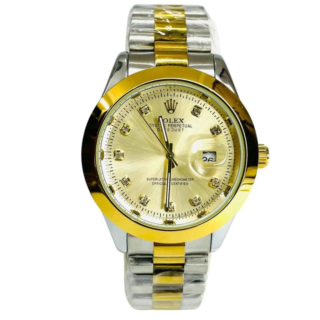 Men's Luxury Gold & Silver Chain Watch
