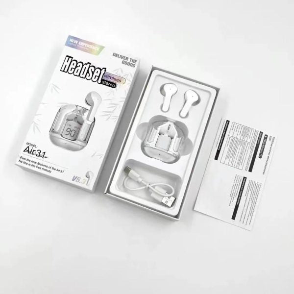 Air31 Earbuds Wireless Crystal Transparent Body