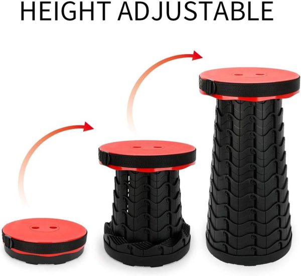 Portable Telescoping Stool, Folding Stool Lightweight & Sturdy, Retractable Telescopic Stool