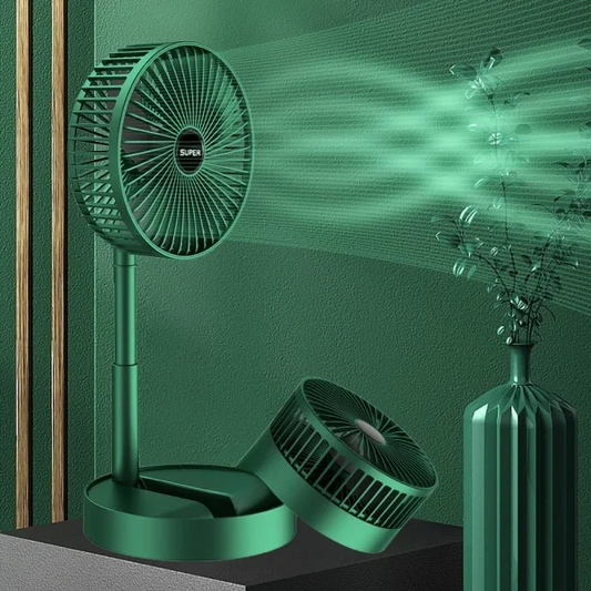 Telescopic Folding Fan, Mini Electric Desktop Fan, Portable Summer Rechargeable Fan, Multifunctional Adjustable Table Fan, Silent Table Top Personal Fan, Super Mobile Stand Folding Fan